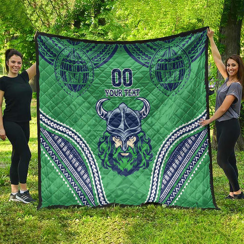 Raiders Rugby Custom Quilt With Polynesian Style