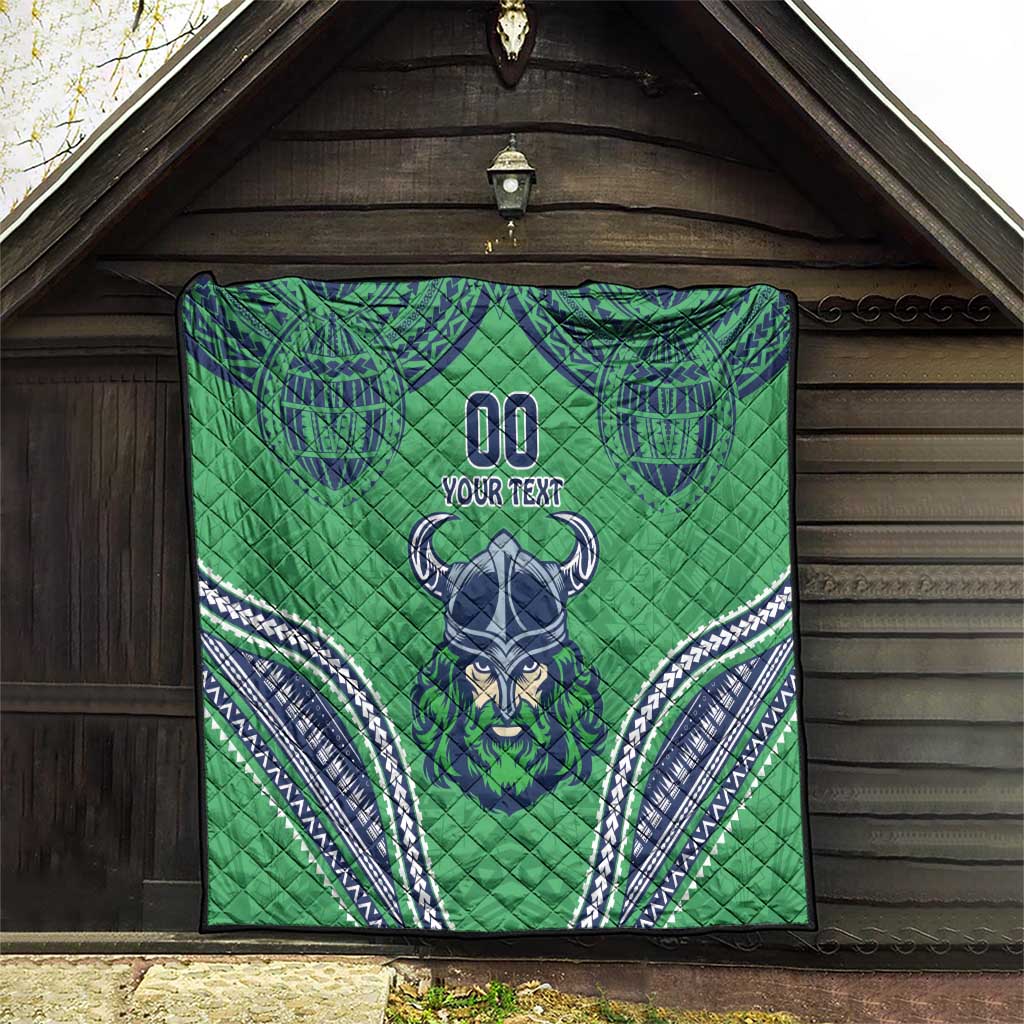 Raiders Rugby Custom Quilt With Polynesian Style