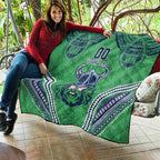 Raiders Rugby Custom Quilt With Polynesian Style