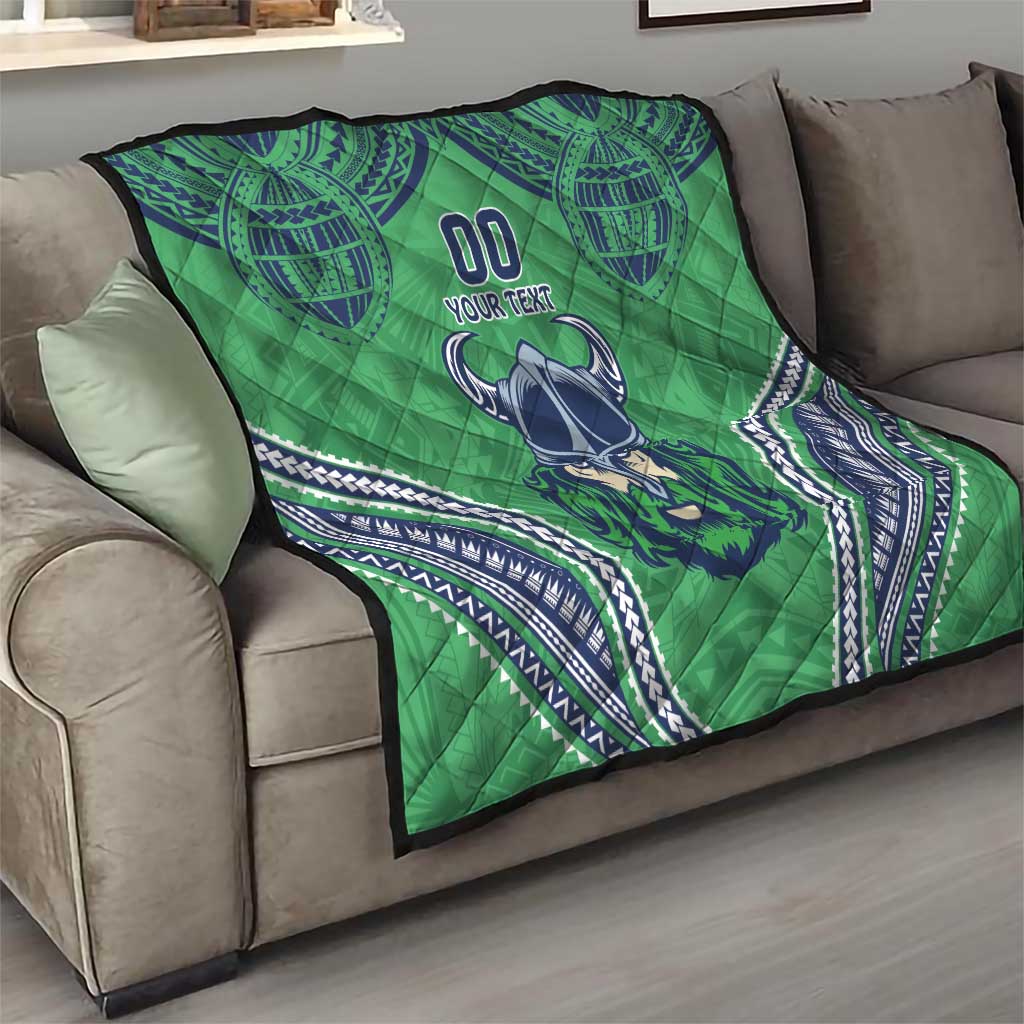 Raiders Rugby Custom Quilt With Polynesian Style