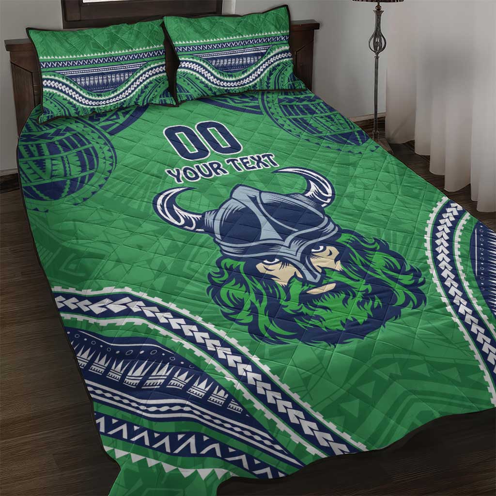 Raiders Rugby Custom Quilt Bed Set With Polynesian Style