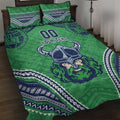 Raiders Rugby Custom Quilt Bed Set With Polynesian Style