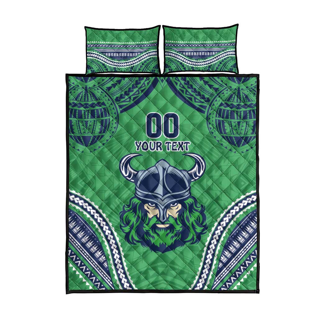 Raiders Rugby Custom Quilt Bed Set With Polynesian Style