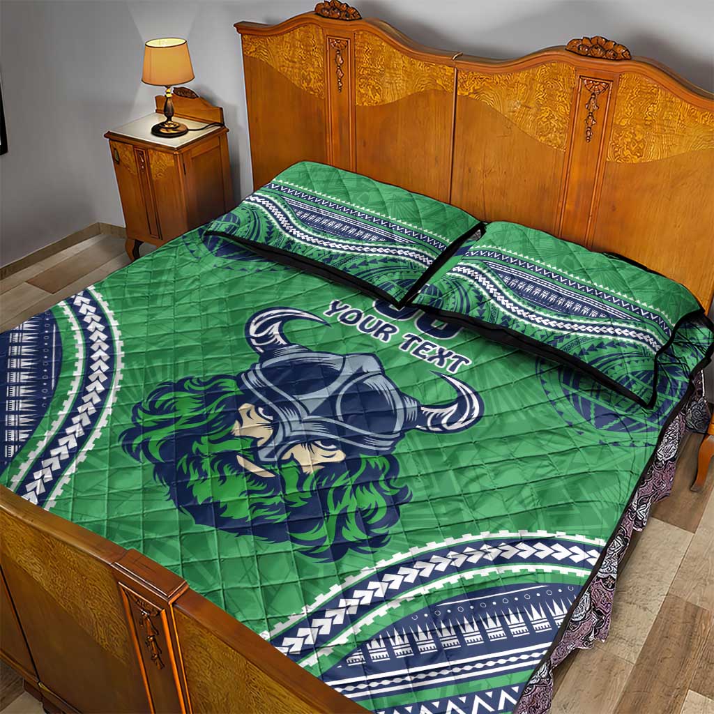 Raiders Rugby Custom Quilt Bed Set With Polynesian Style