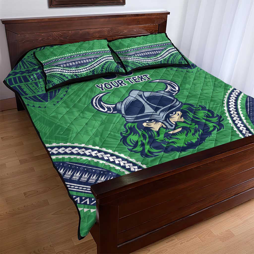 Raiders Rugby Custom Quilt Bed Set With Polynesian Style