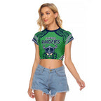 Raiders Rugby Custom Raglan Cropped T Shirt With Polynesian Style