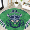 Raiders Rugby Custom Round Carpet With Polynesian Style