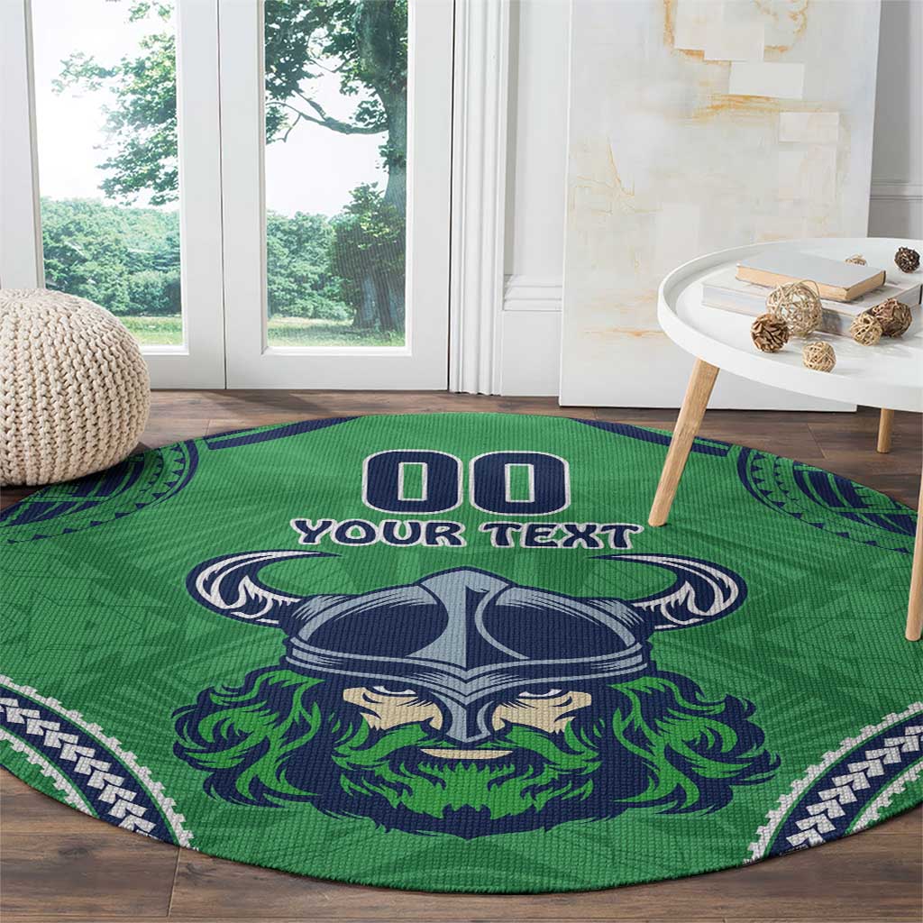 Raiders Rugby Custom Round Carpet With Polynesian Style