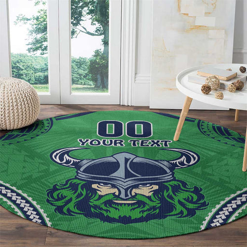 Raiders Rugby Custom Round Carpet With Polynesian Style