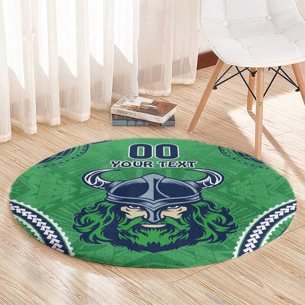 Raiders Rugby Custom Round Carpet With Polynesian Style