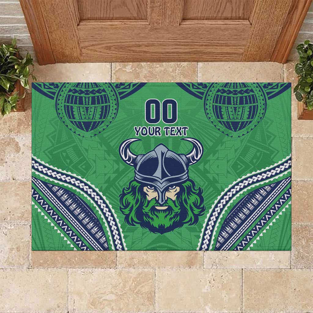 Raiders Rugby Custom Rubber Doormat With Polynesian Style
