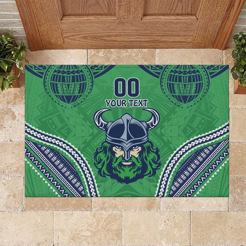 Raiders Rugby Custom Rubber Doormat With Polynesian Style