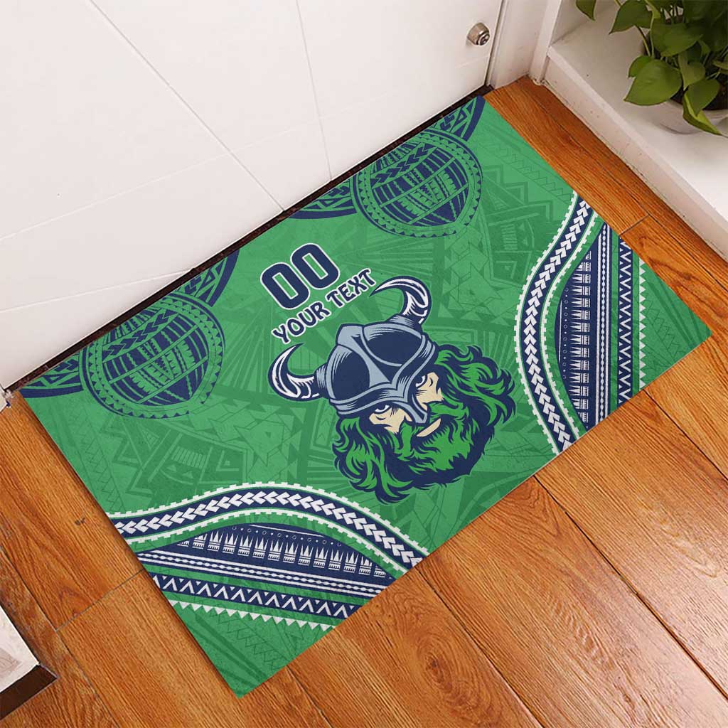 Raiders Rugby Custom Rubber Doormat With Polynesian Style