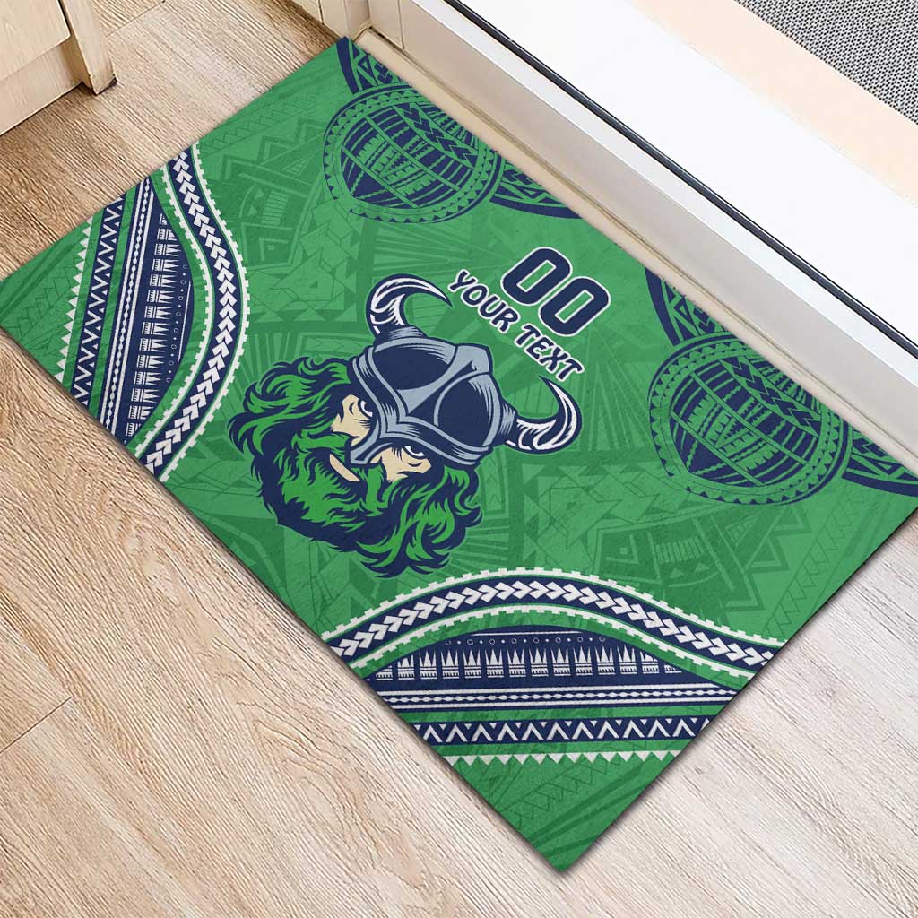 Raiders Rugby Custom Rubber Doormat With Polynesian Style