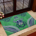 Raiders Rugby Custom Rubber Doormat With Polynesian Style