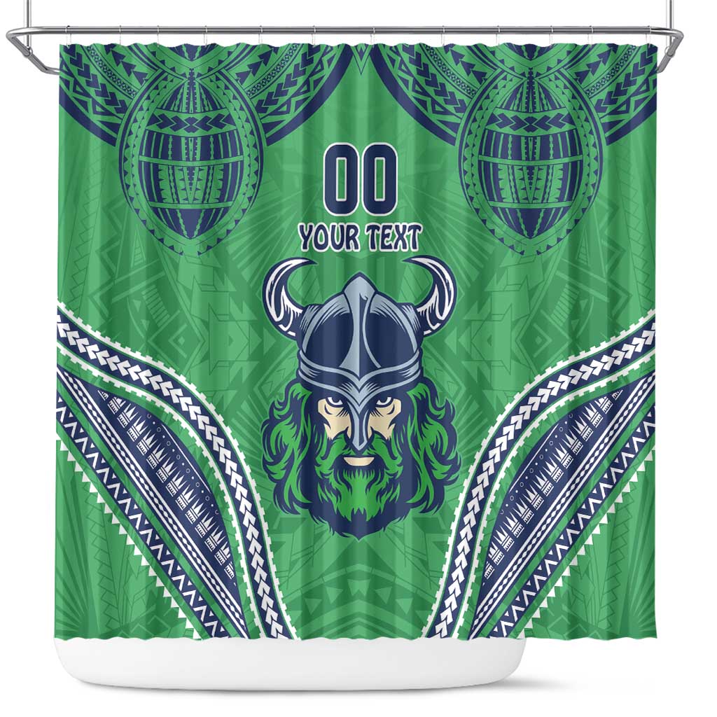 Raiders Rugby Custom Shower Curtain With Polynesian Style