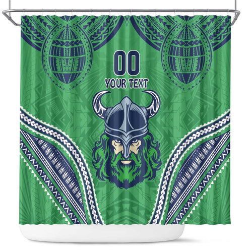 Raiders Rugby Custom Shower Curtain With Polynesian Style