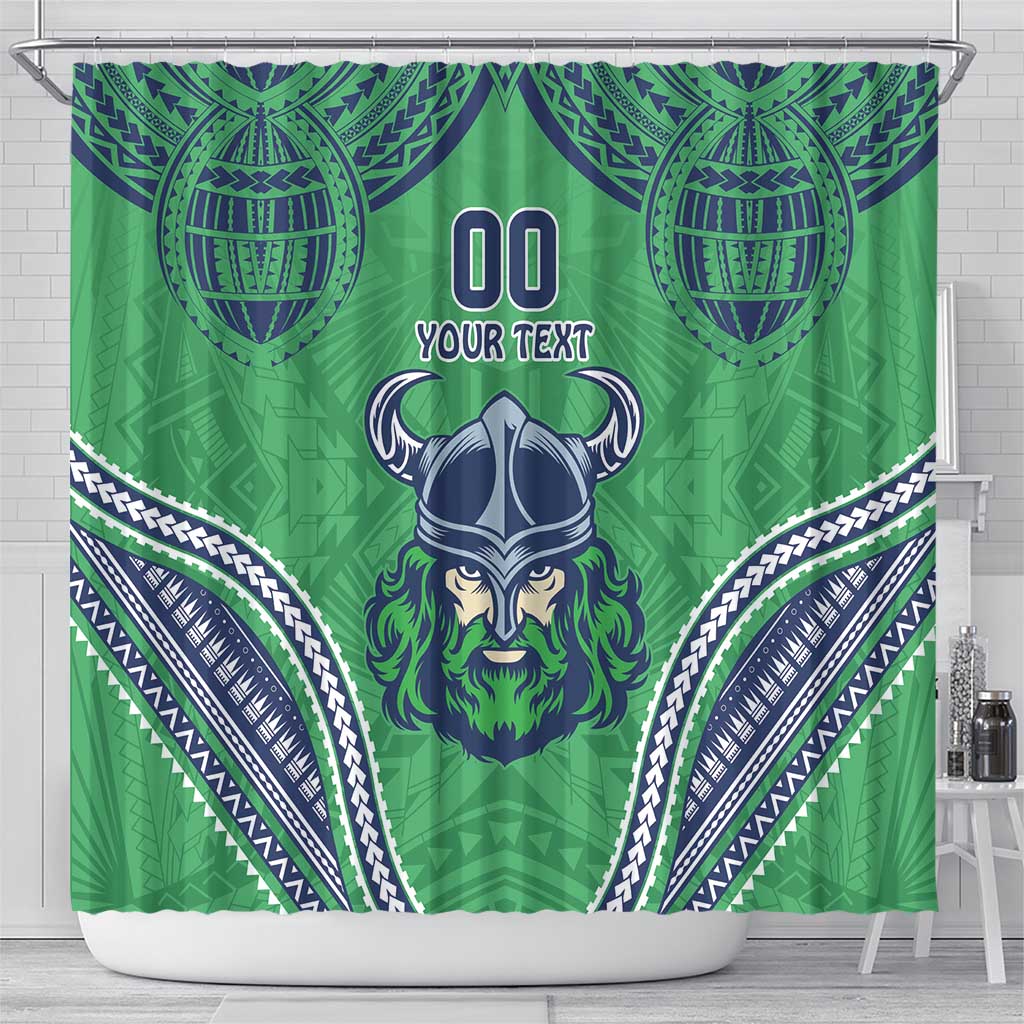 Raiders Rugby Custom Shower Curtain With Polynesian Style