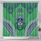 Raiders Rugby Custom Shower Curtain With Polynesian Style