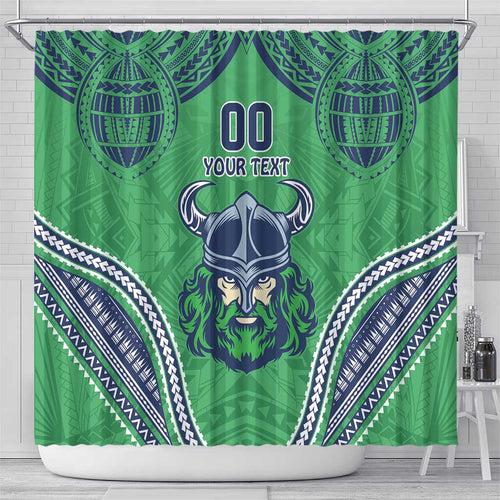 Raiders Rugby Custom Shower Curtain With Polynesian Style