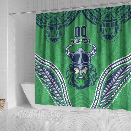 Raiders Rugby Custom Shower Curtain With Polynesian Style