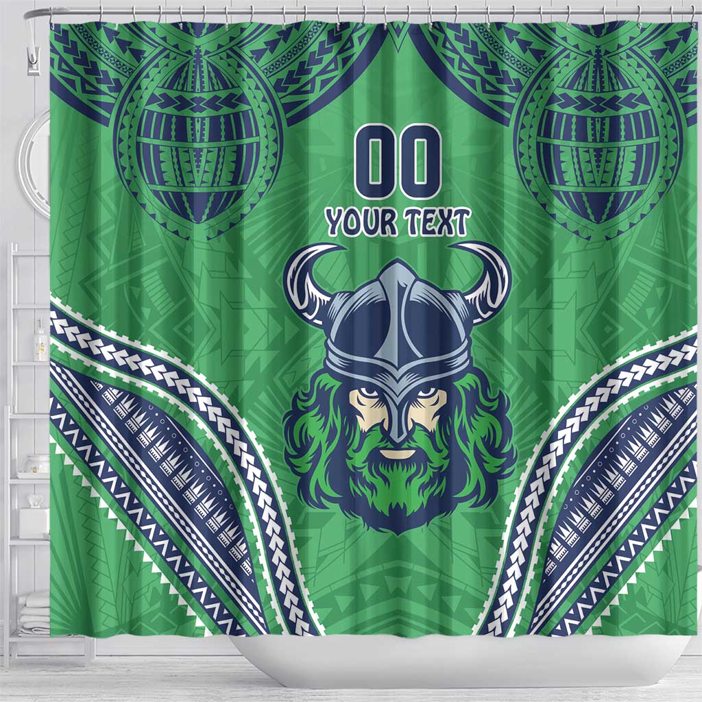 Raiders Rugby Custom Shower Curtain With Polynesian Style