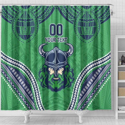 Raiders Rugby Custom Shower Curtain With Polynesian Style