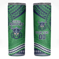 Raiders Rugby Custom Skinny Tumbler With Polynesian Style