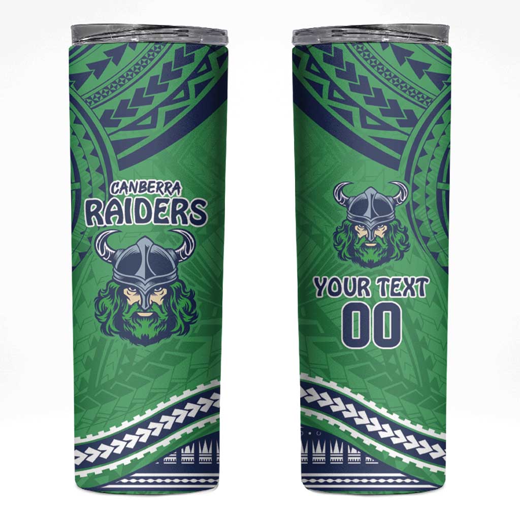 Raiders Rugby Custom Skinny Tumbler With Polynesian Style