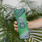 Raiders Rugby Custom Skinny Tumbler With Polynesian Style