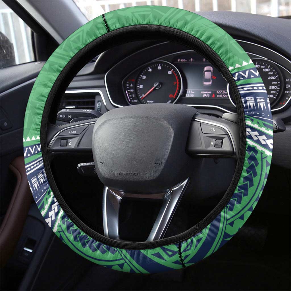 Raiders Rugby Steering Wheel Cover With Polynesian Style