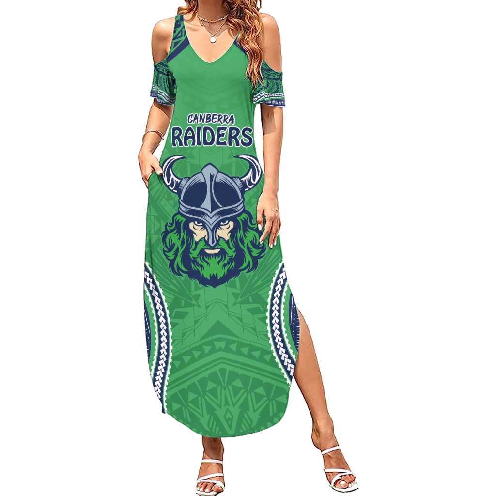 Raiders Rugby Custom Summer Maxi Dress With Polynesian Style