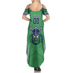 Raiders Rugby Custom Summer Maxi Dress With Polynesian Style
