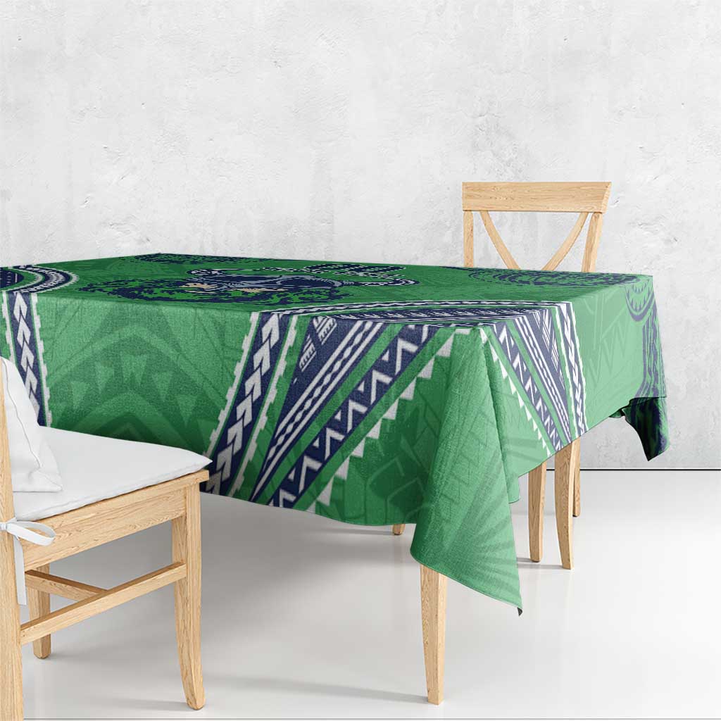 Raiders Rugby Custom Tablecloth With Polynesian Style
