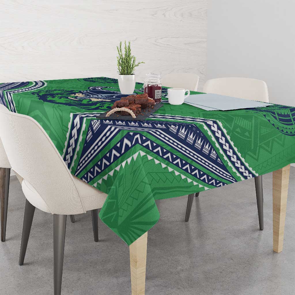 Raiders Rugby Custom Tablecloth With Polynesian Style