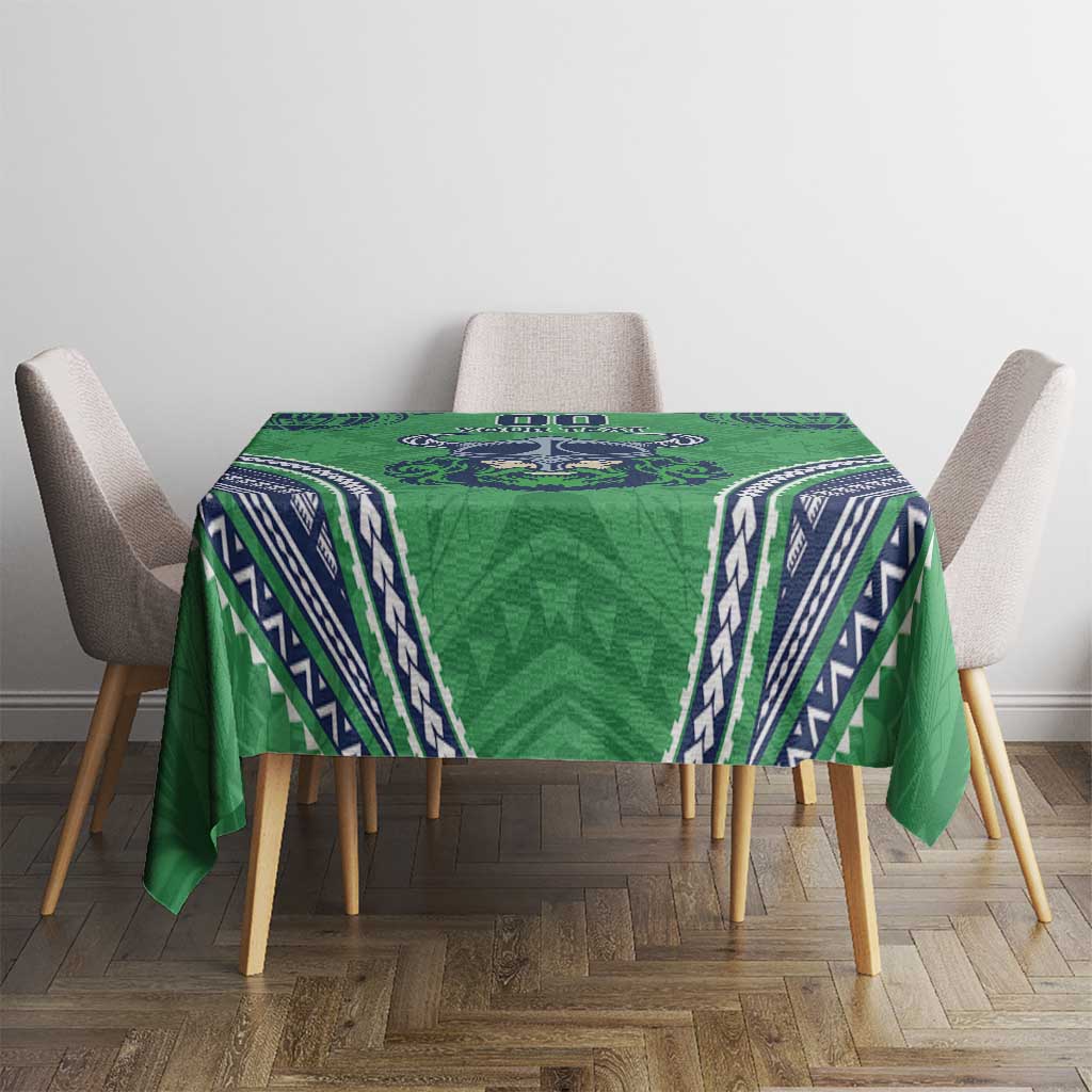 Raiders Rugby Custom Tablecloth With Polynesian Style