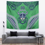 Raiders Rugby Custom Tapestry With Polynesian Style