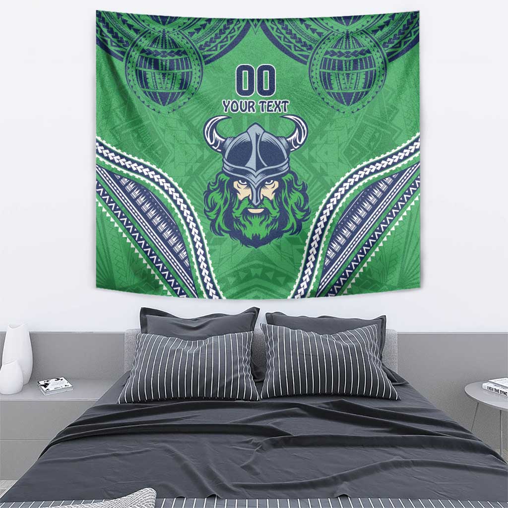 Raiders Rugby Custom Tapestry With Polynesian Style