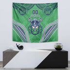 Raiders Rugby Custom Tapestry With Polynesian Style