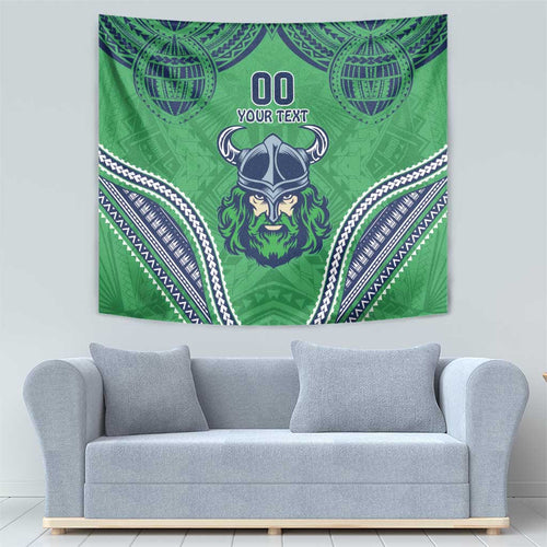 Raiders Rugby Custom Tapestry With Polynesian Style