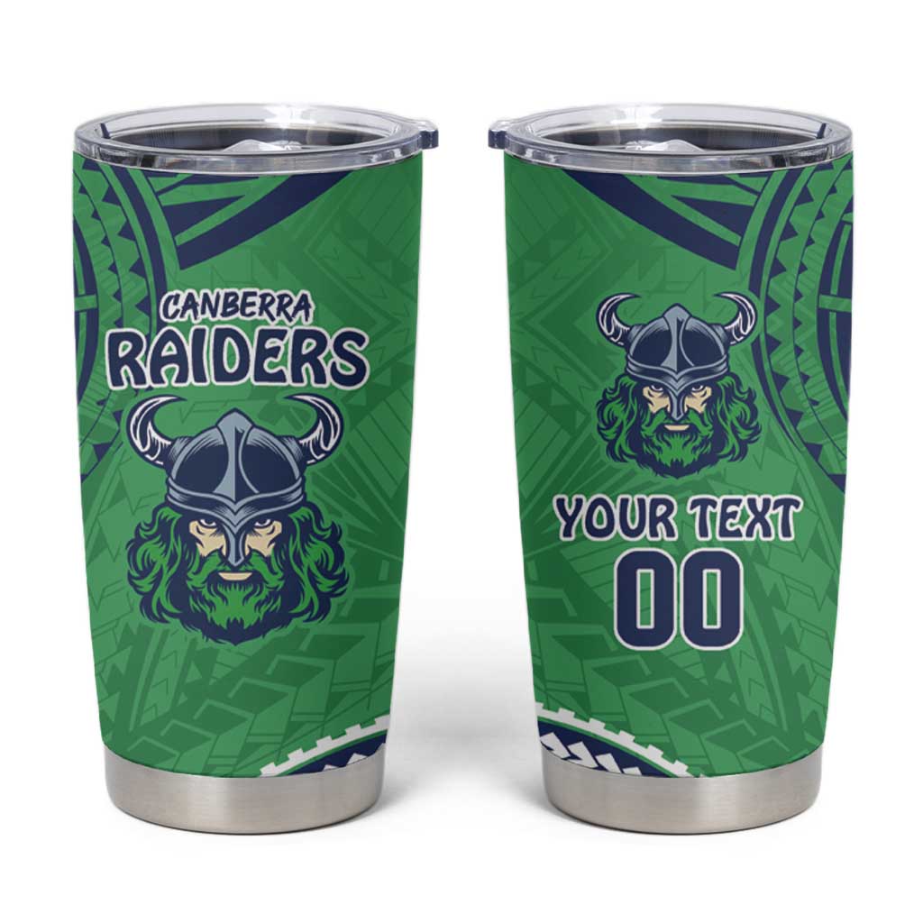 Raiders Rugby Custom Tumbler Cup With Polynesian Style