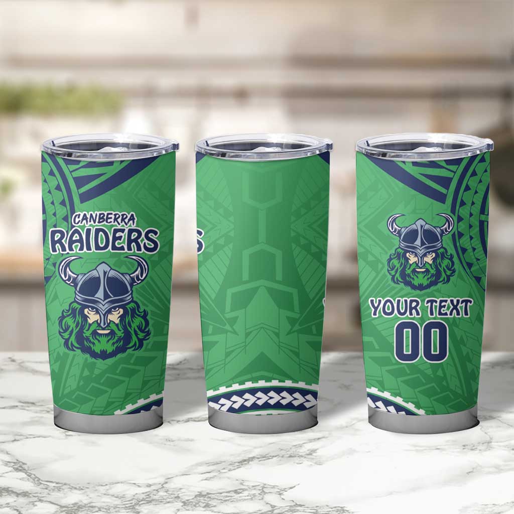 Raiders Rugby Custom Tumbler Cup With Polynesian Style