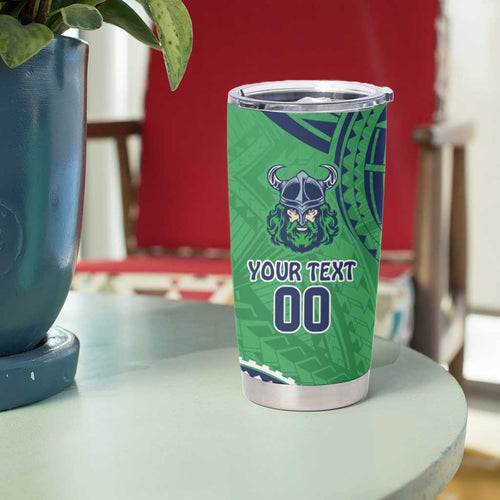 Raiders Rugby Custom Tumbler Cup With Polynesian Style