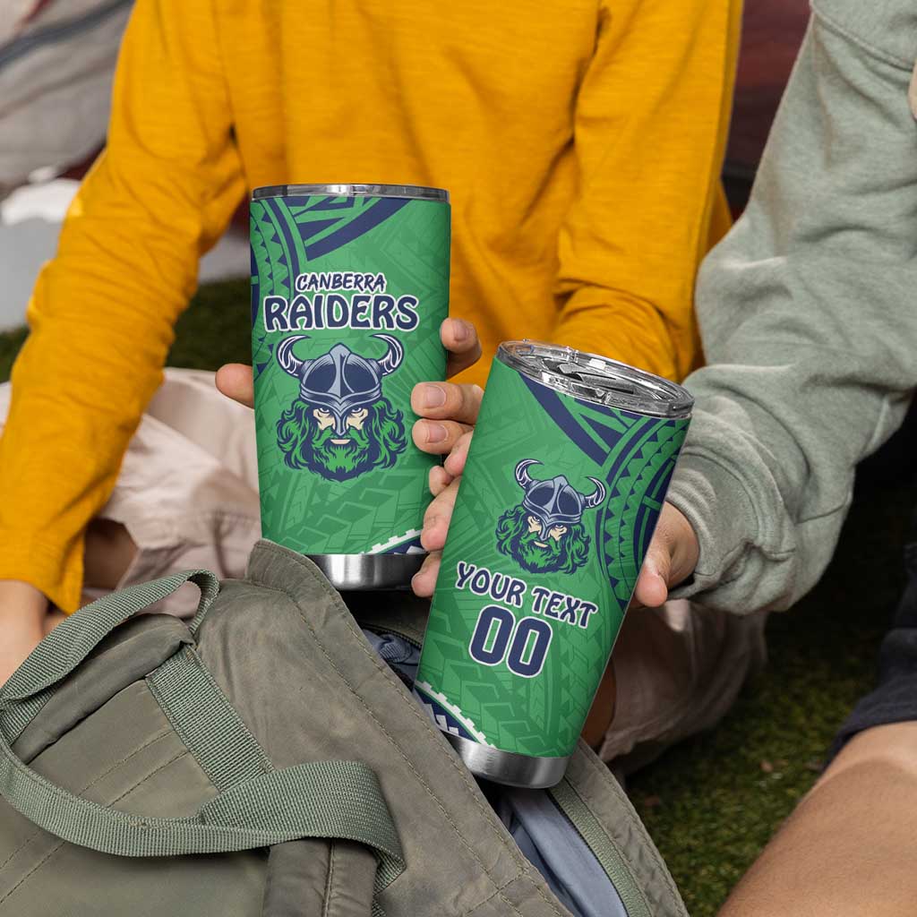Raiders Rugby Custom Tumbler Cup With Polynesian Style