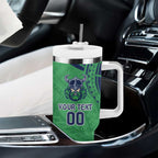 Raiders Rugby Custom Tumbler With Handle With Polynesian Style