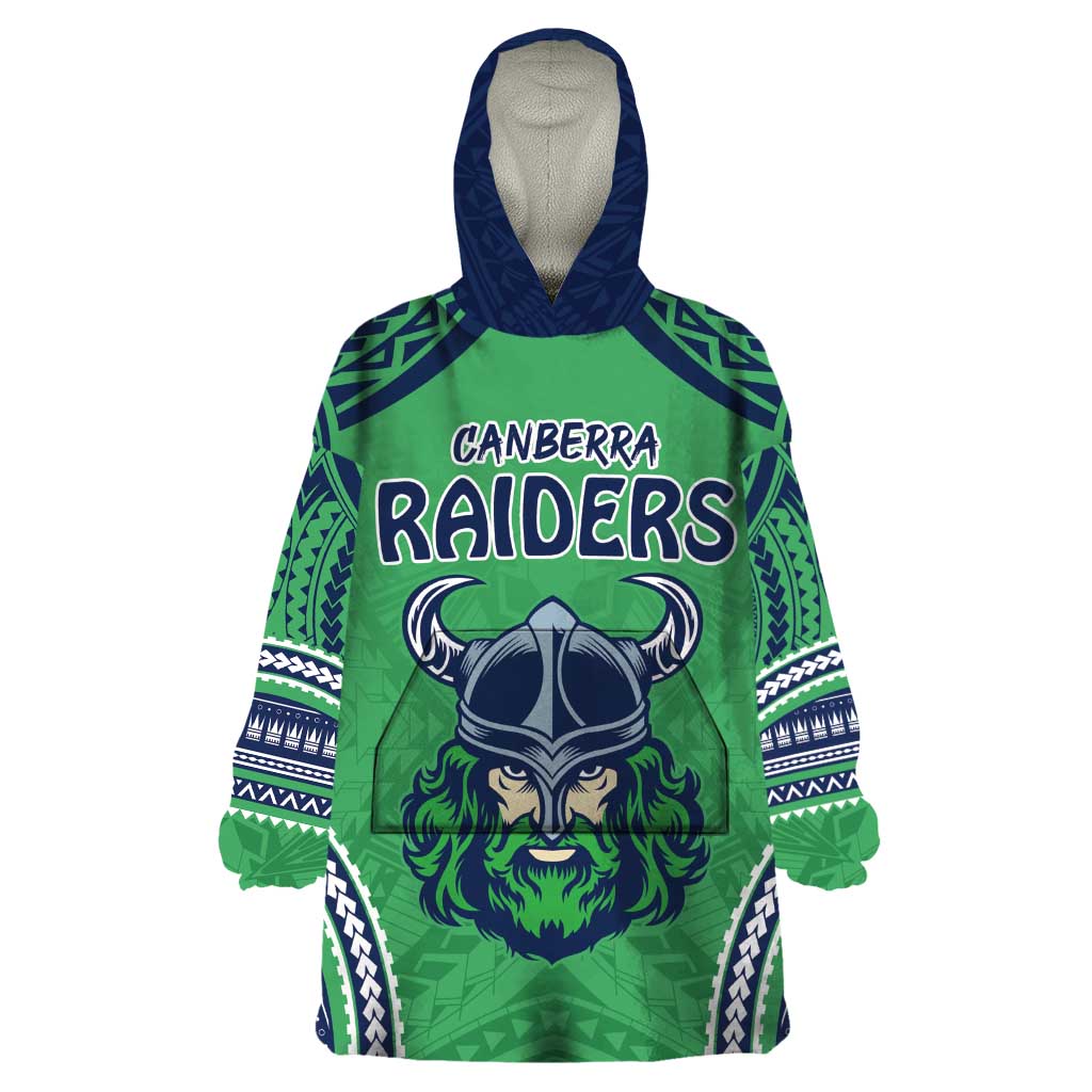 Raiders Rugby Custom Wearable Blanket Hoodie With Polynesian Style