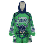 Raiders Rugby Custom Wearable Blanket Hoodie With Polynesian Style