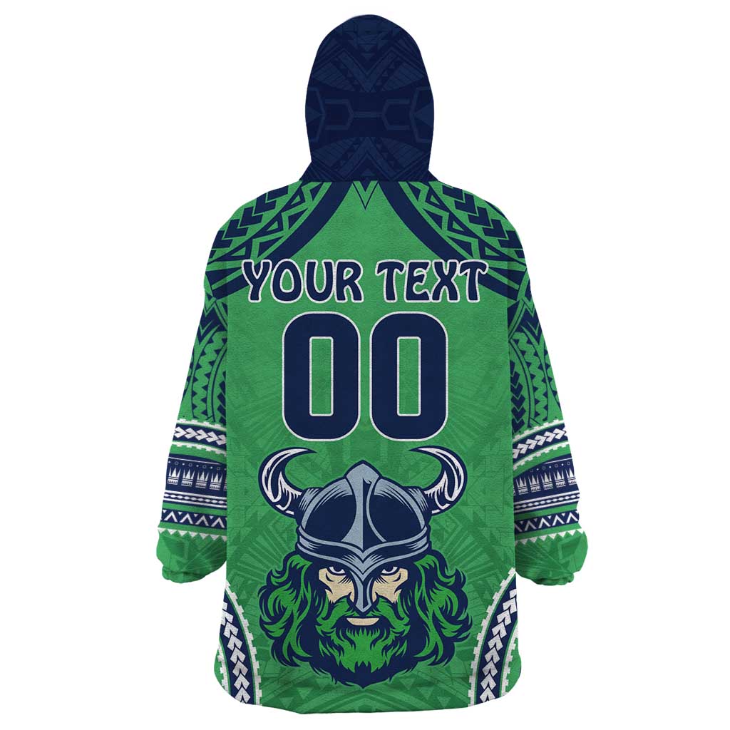 Raiders Rugby Custom Wearable Blanket Hoodie With Polynesian Style
