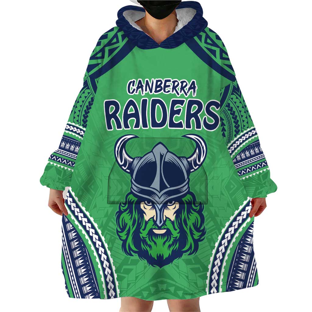 Raiders Rugby Custom Wearable Blanket Hoodie With Polynesian Style