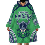 Raiders Rugby Custom Wearable Blanket Hoodie With Polynesian Style